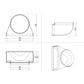 Kaitlentės priedas  Vertical connection from round (D150) to rectangular shape (220x90)