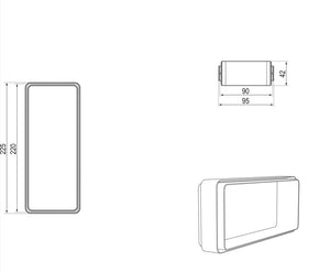 Kaitlentės priedas  Female connection (220x90), rectangular shape