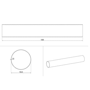 Kaitlentės priedas  Pipe round shape (D150), 1m