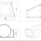 Kaitlentės priedas  Horizontal connection from rectangular (220x90) to round shape (D150)