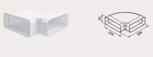 Gartraukio priedas  90° bend connector (AIR-DUCT SYSTEM) for 340.0708.968, 340.0708.975