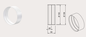 Gartraukio priedas  Connector for round tube (AIR-DUCT SYSTEM) for 340.0708.968, 340.0708.975