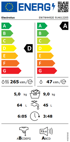 Skalbyklė-Džiovyklė Electrolux EW7W4492E