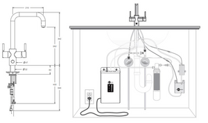 Maišytuvas  U-shape 4N1 Tap Black Velvet 4N1UBK