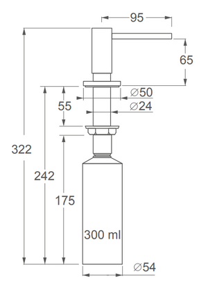 Priedai  Soap Dispenser - Brushed Steel
