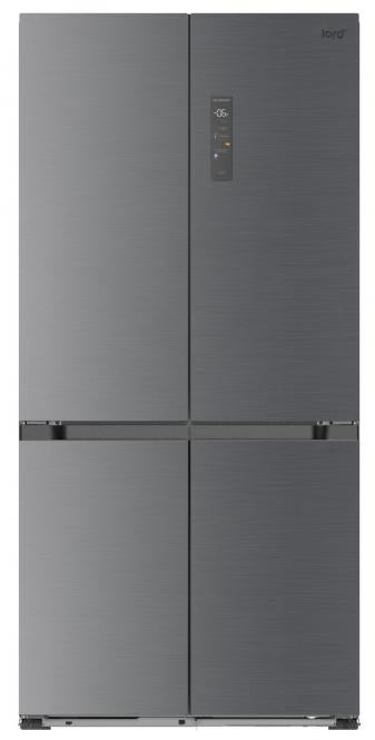 Sidabrinės spalvos Side-by-Side tipo šaldytuvas su šaldikliu Lord C26