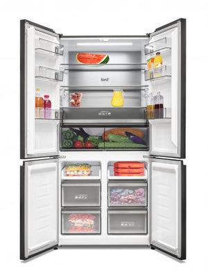 Sidabrinės spalvos Side-by-Side tipo šaldytuvas su šaldikliu Lord C26